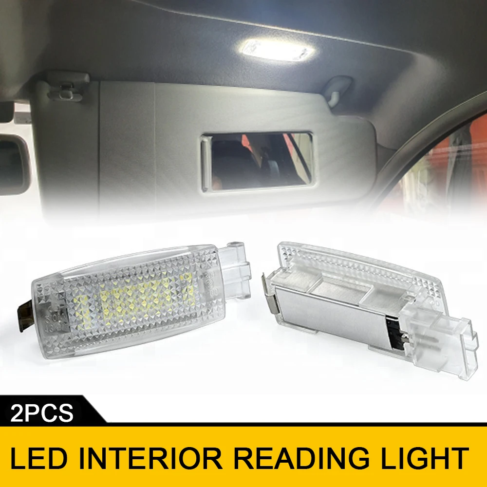 

2 Interior Visor Vanity Mirror LED White Light For Skoda Fabia Superb Yeti Seat Leon Altea Alhambra Toledo VW Touran Tiguan Golf