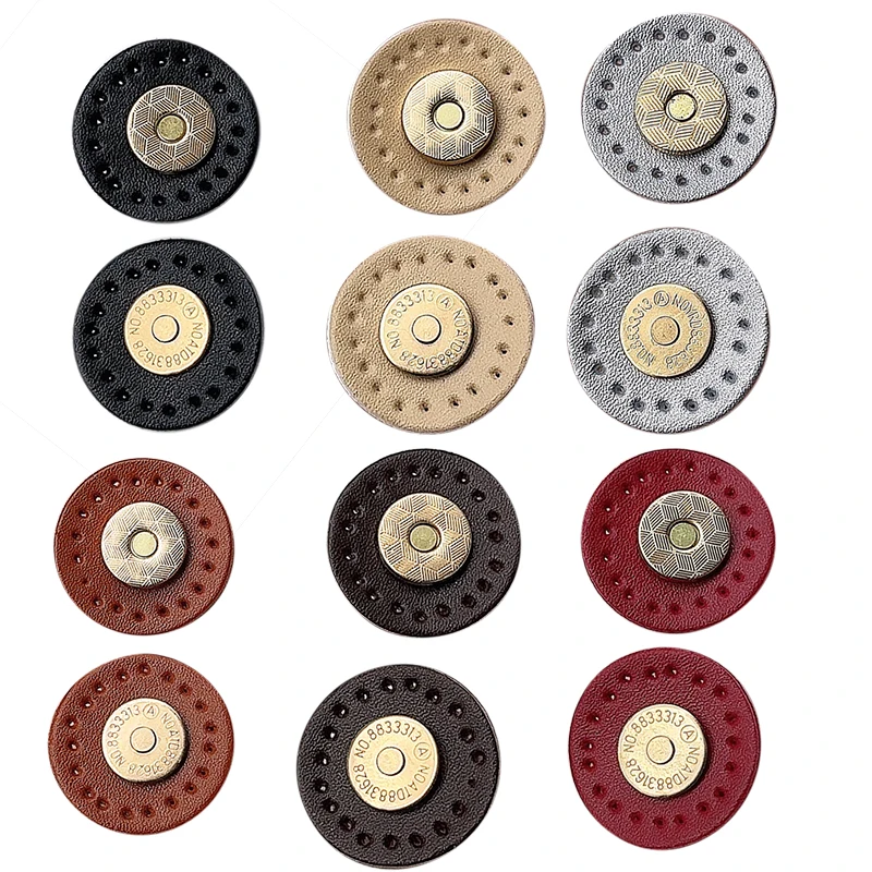 5sets/lot Magnetic Snap Fasteners Clasp Buttons Handbag Purse Wallet Craft Bags Parts Accessories Adsorption LeatherBuckle 30mm