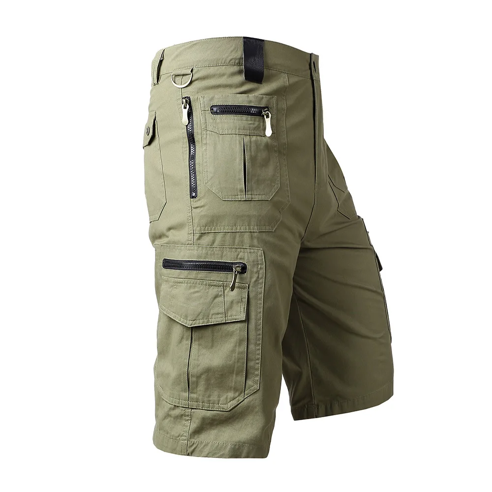 Pantaloncini cargo in cotone da uomo estivi Pantaloncini casual alla moda multitasche da uomo Tinta unita Pantaloni cargo al ginocchio da esterno Pantaloni da jogging Uomo