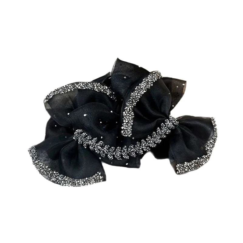 Heißer Verkauf: Exquisite, elegante, süße Haarspange mit Netzstoff und Schleife – Damen-Haarschmuck und Accessoires als Geschenk