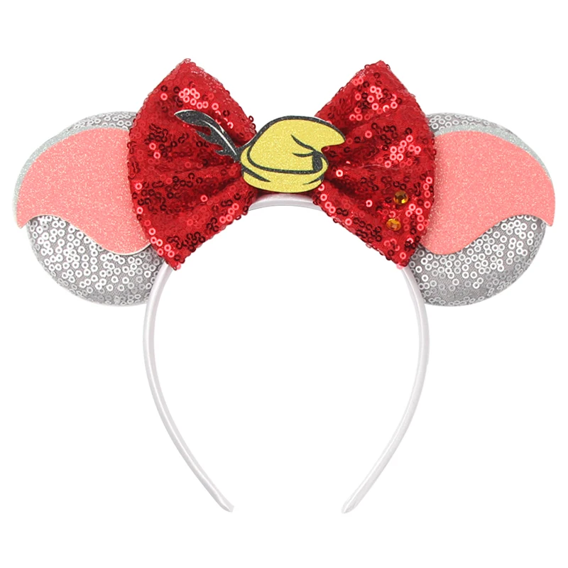 Disney Dumbo Mickey Mouse Ears Headbands Women Sequins Bow Hair Accessories Elephant Headband for Girls Kids Party Headwear Gift view 6