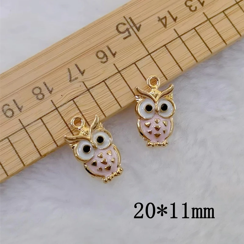 14pcs 20x11mm Enamel Colorful Owl Charms Pendants for Jewelry Making Necklace Earrings DIY Handmade Craft Accessories