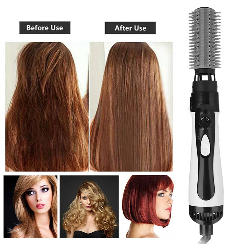 Hair Dryer Brush Professional Hair Straightener Comb Curling Iron Brush Blow Dryer Hair Iron Rotating Hot Air Brush view 2