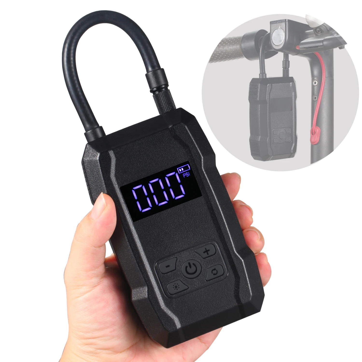 

AP02 Portable Built-in 2000Mah * 2 Battery Intelligent Portable Car Motorcycle Single Tire 150PSI Pneumatic Pump Inflator