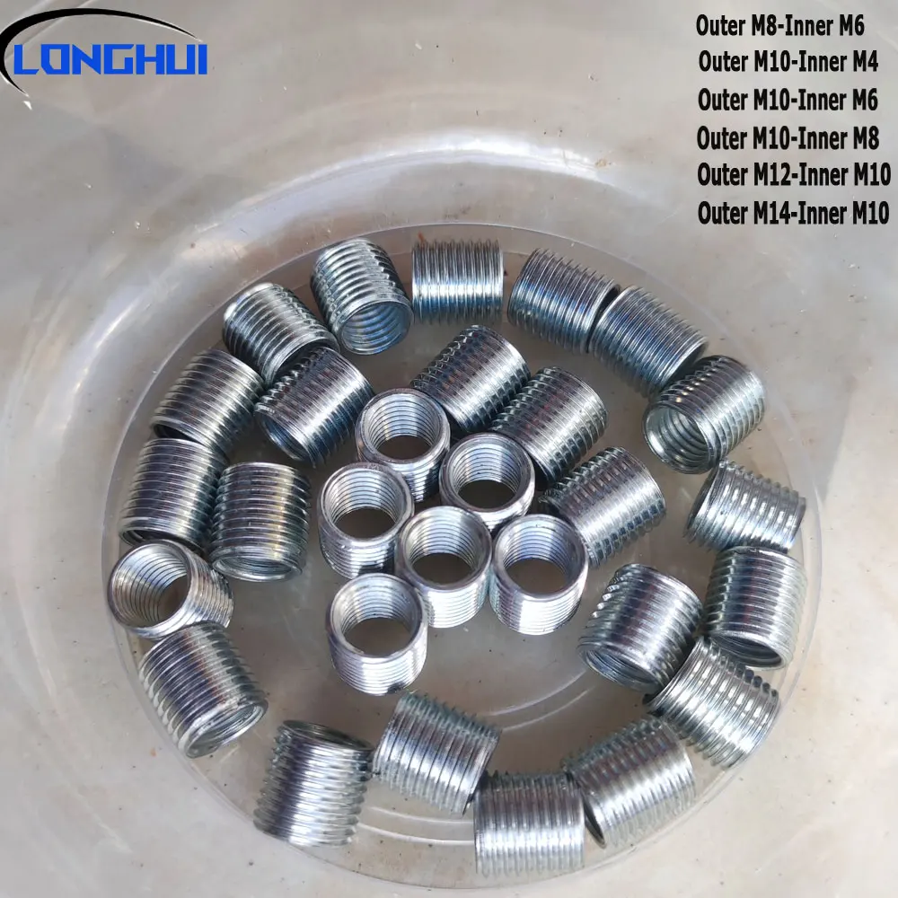 

Набор из 10 адаптеров с внутренней и внешней резьбой M4-M8-M14, полые соединители для труб, для конвейерных разделителей - внутренняя и внешняя резьба