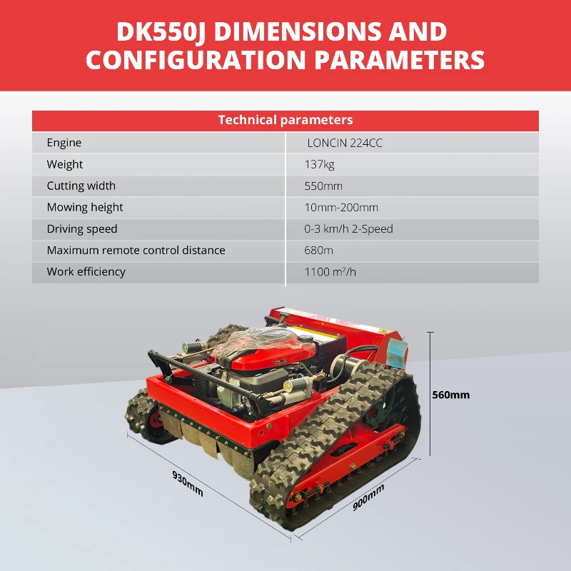 Customized Remote-Controlled Crawler Track Lawn Mower, High-Quality Smart Lawn Mower Robot, Farm Garden Lawn Trimmer