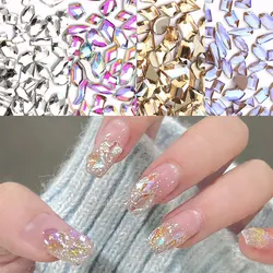 Mix Rhinestone Crystal AB Nail Charms Luxury Flatback Gems for 3D Nail Art Decorations Glitter Heart Nail Gems DIY Manicure