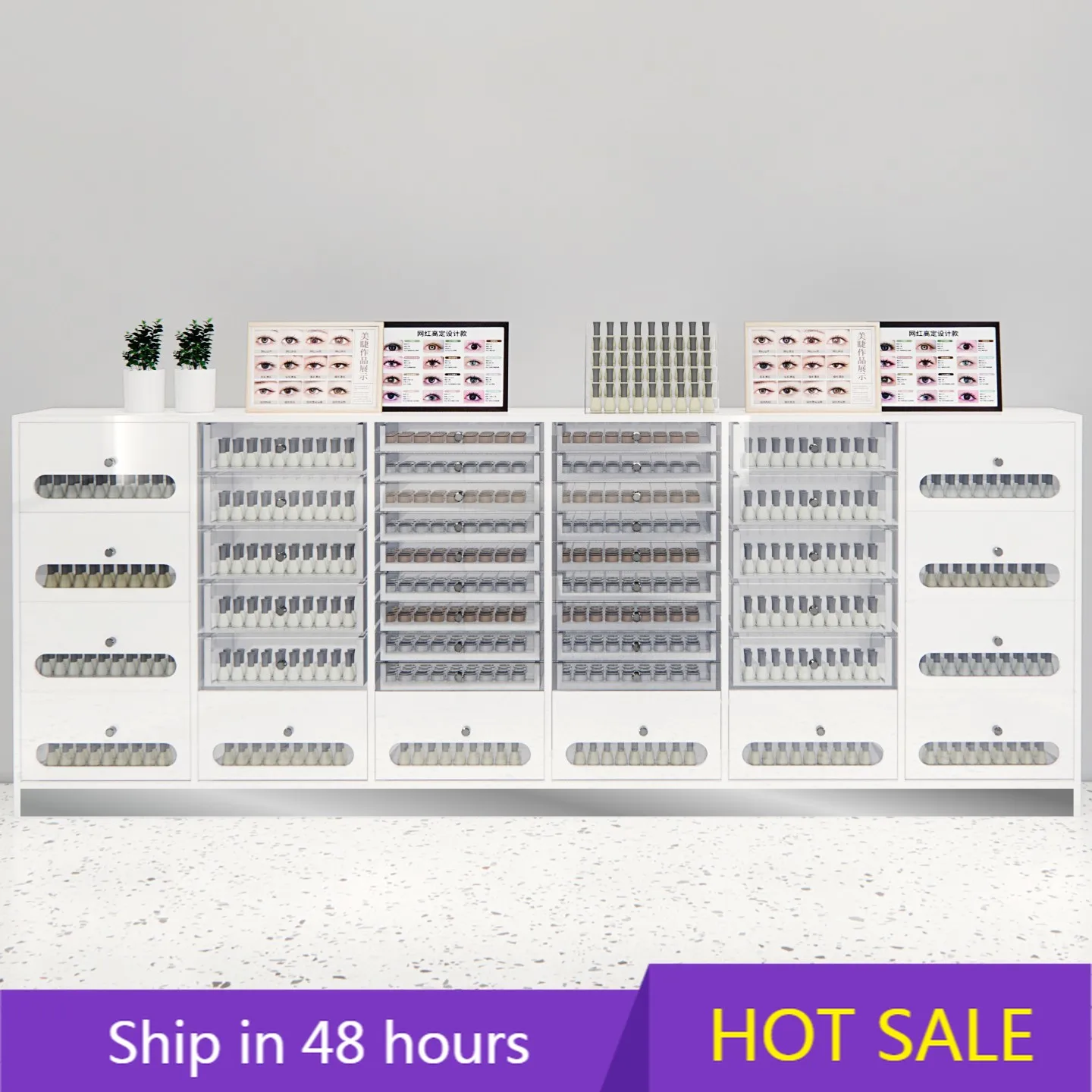 

YTYIN Yicheng Beauty Wholesale Nail Polish Display Stand Heavy-Duty Floor Cabinet Economical for Nail Gel Jewelry Display Superm