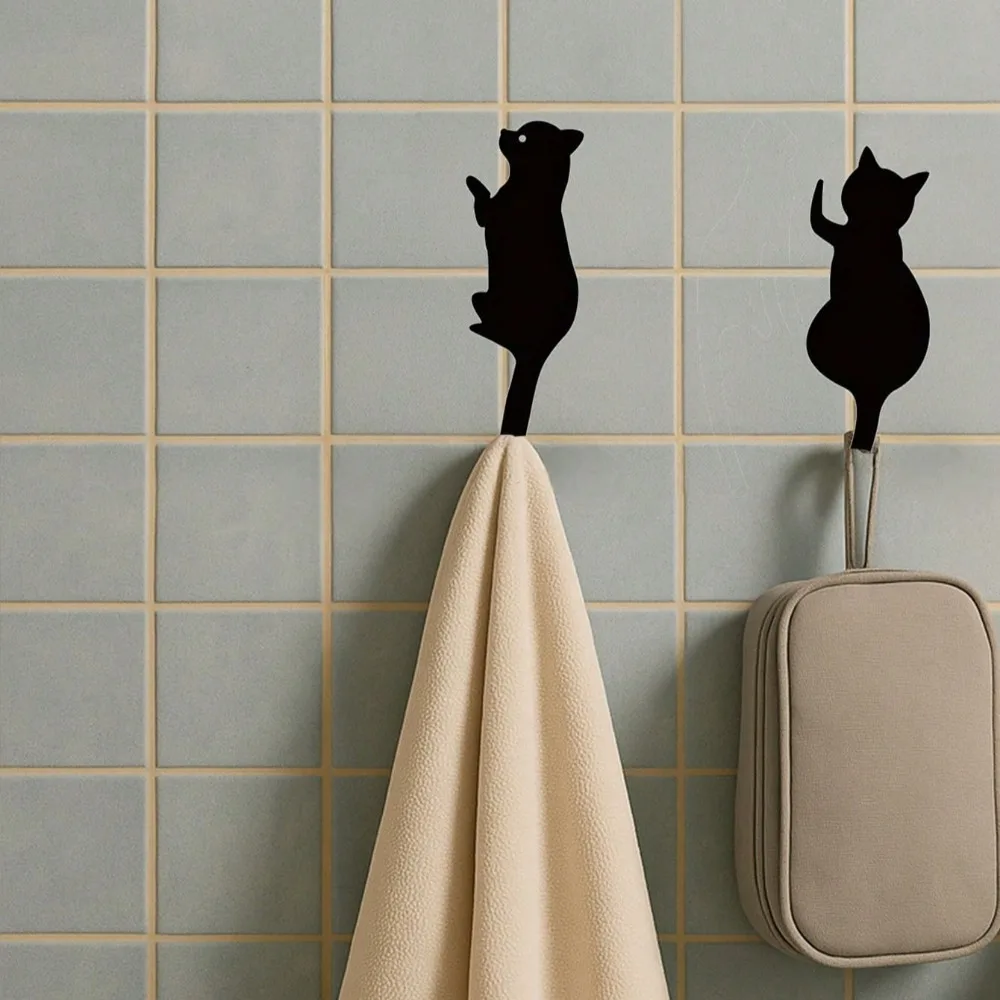 Decorazione da parete in metallo con gattino in 3 pezzi - Arte da appendere a tema animale carino per decorazioni per soggiorno, camera da letto e porta