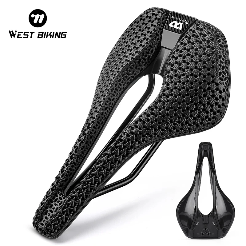 

WEST BIKING 3D Printed Bicycle Saddle Cushion Ultralight Breathable Super Soft Cushion MTB Road Triathlon Cycling Race Seat