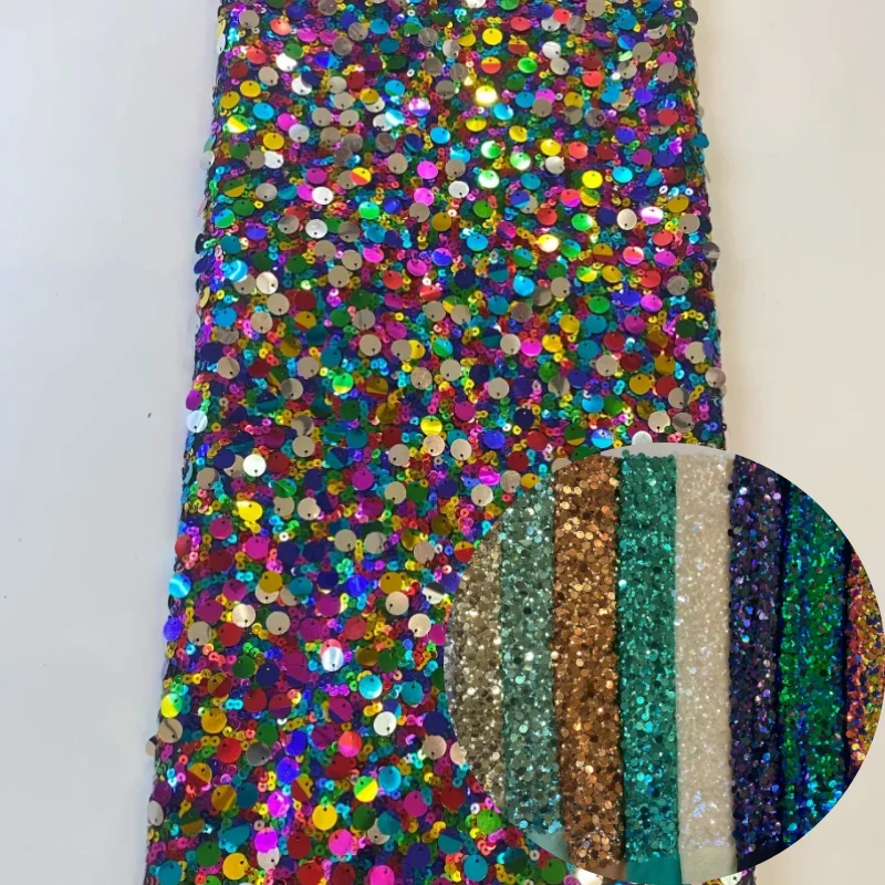 

5-12mm Sequined Embroidered Mesh Fabric for DIY Sewing Handmade Garment Accessories Clothing Lace Fabrics Fashion Cloth