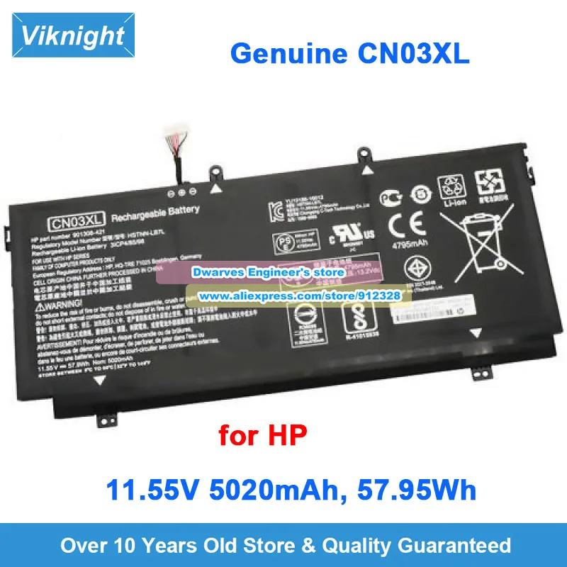 Genuine CN03XL Battery 11.55V 5020mAh 57.95Wh HSTNN-LB7L for Envy 13-AB000 13-AB001 13-AB002 13-AB003 13-AB007 13-AB009 13-AB099