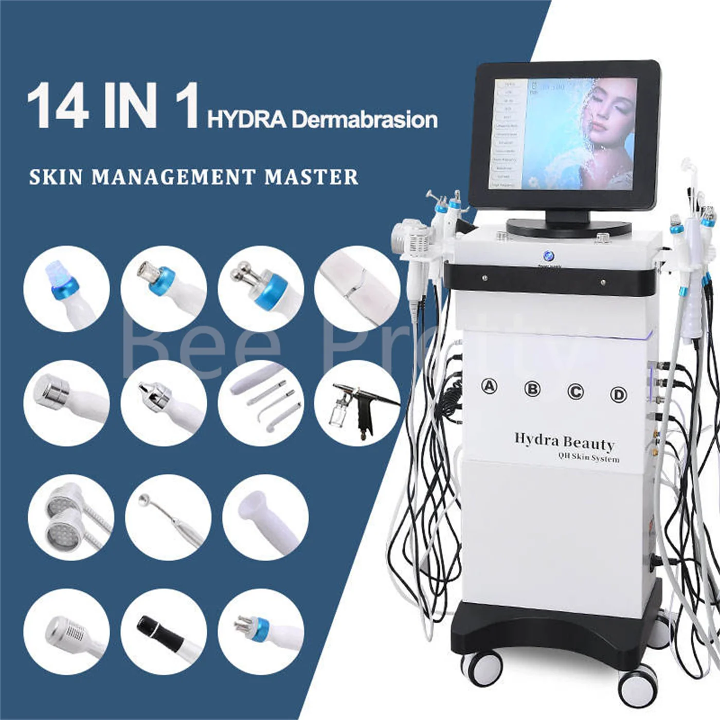Professionele 14-in-1 Hydro Aqua Peeling Schoonheid Gezichtsapparatuur Verwijder mee-eter Gezichtsreiniging Verjonging Salon Gezichtsmachine