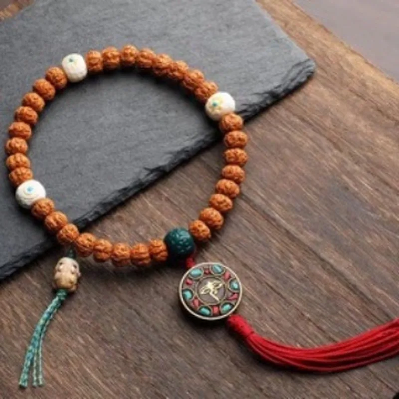 Small Handheld Buddhist Prayer Beads Bracelet Natural