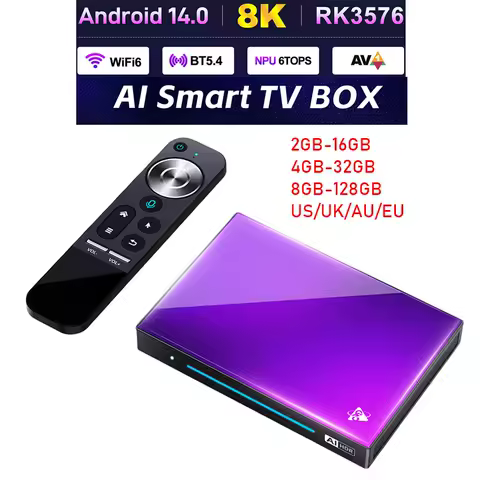 H96 MAX M9 Smart TV Box for Android 14 RK3576 8-Core WiFi6 BT5.4 Video Set Top TV Box 8K with Remote Control 2.4G 5G 1000M LAN