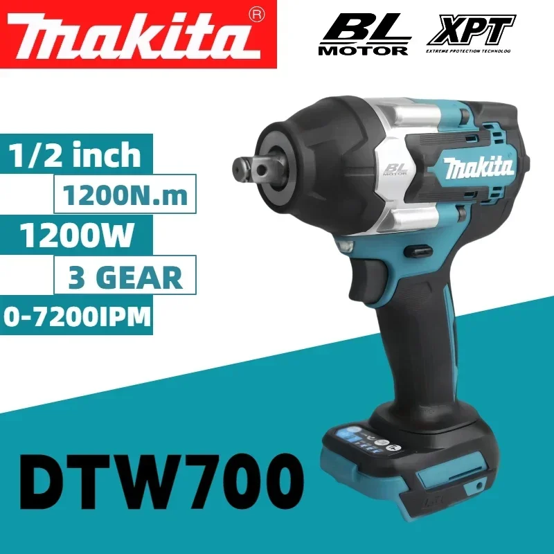 

Makita 1200N.M Torque Brushless Electric Impact Wrench 1/2 inch Cordless Wrench Screwdriver Power Tools for Makita 18V Battery