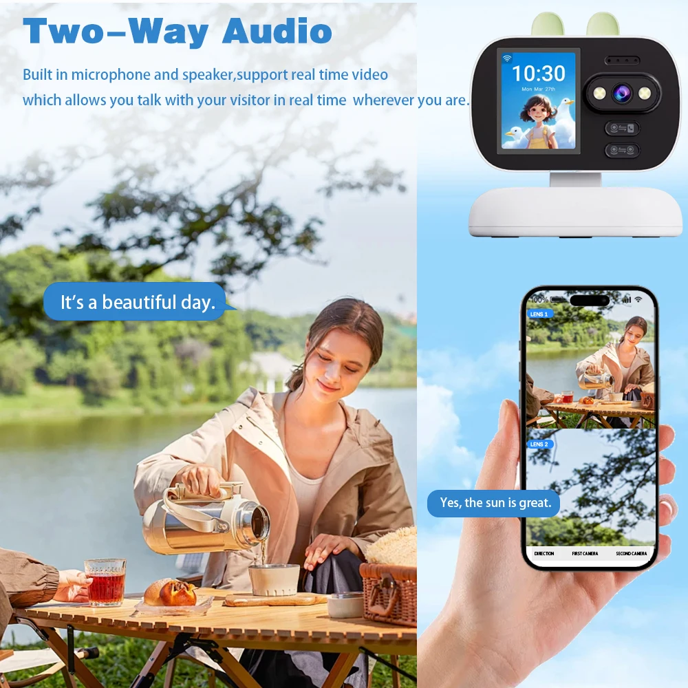 5MP MiniWiFi PTZ-bewakingscamera Indoor Home Security Babyfoon Cam Auto Tracking Kleur Nachtzicht Video-oproepcamera ﻿