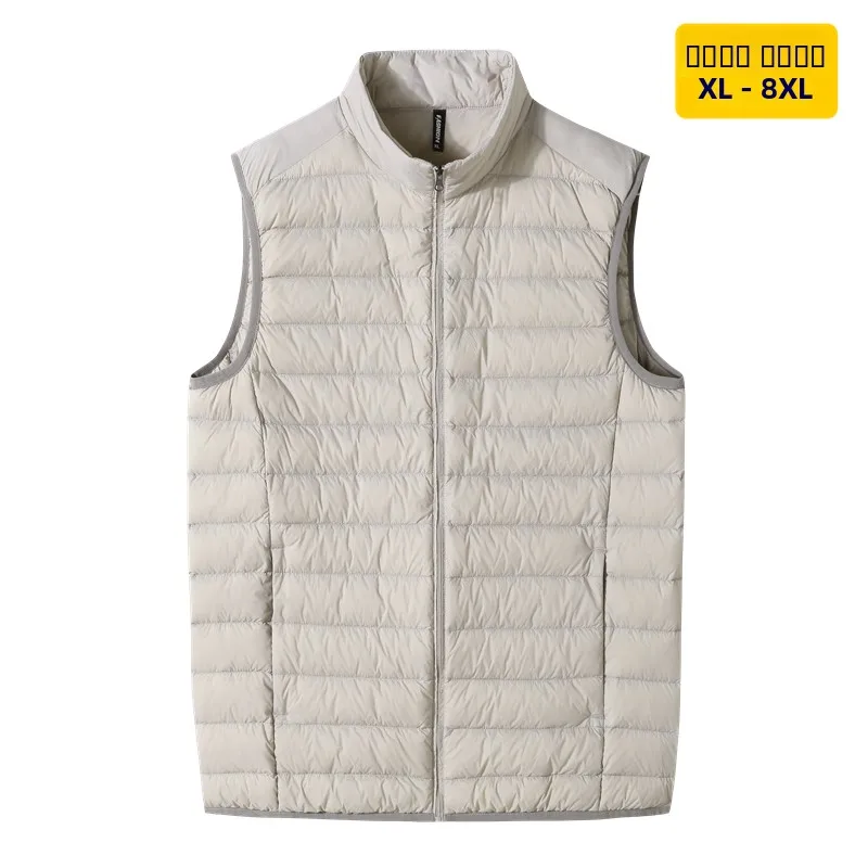 

Мужской легкий пуховый жилет свободного кроя для повседневной носки, теплый, защищающий от холода, для активного отдыха, модный городской стиль, на молнии, с наполнителем из пуха