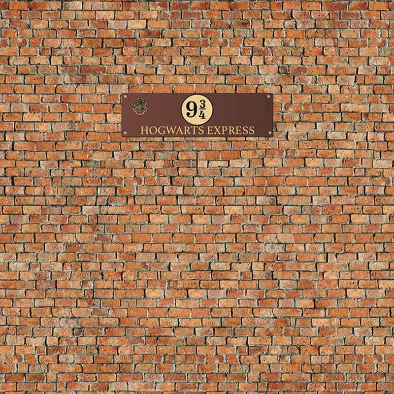 

Brick Wall Potter Theme Party Decor Banner Backdrop Witch or Wizard Gender Reveal Pregnancy Photography Background Magic Castle