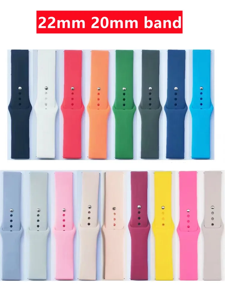 20mm 22mm Watchband For Amazfit GTR/GTS-4-3-2-2e-Mini-Pro/stratos Silicone Loop Bracelet for Amazfit bip-U-S-3-Pro-Lite Strap