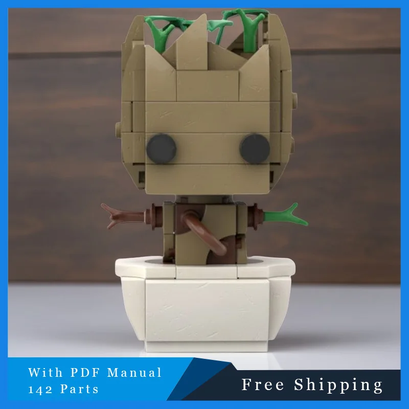 142-teiliges MOC-Baustein-Set, minimalistisch, niedlich, Holzmann-Modell, Lernspielzeug-Set für Jungen und Mädchen, perfektes Geburtstags- und Weihnachtsgeschenk