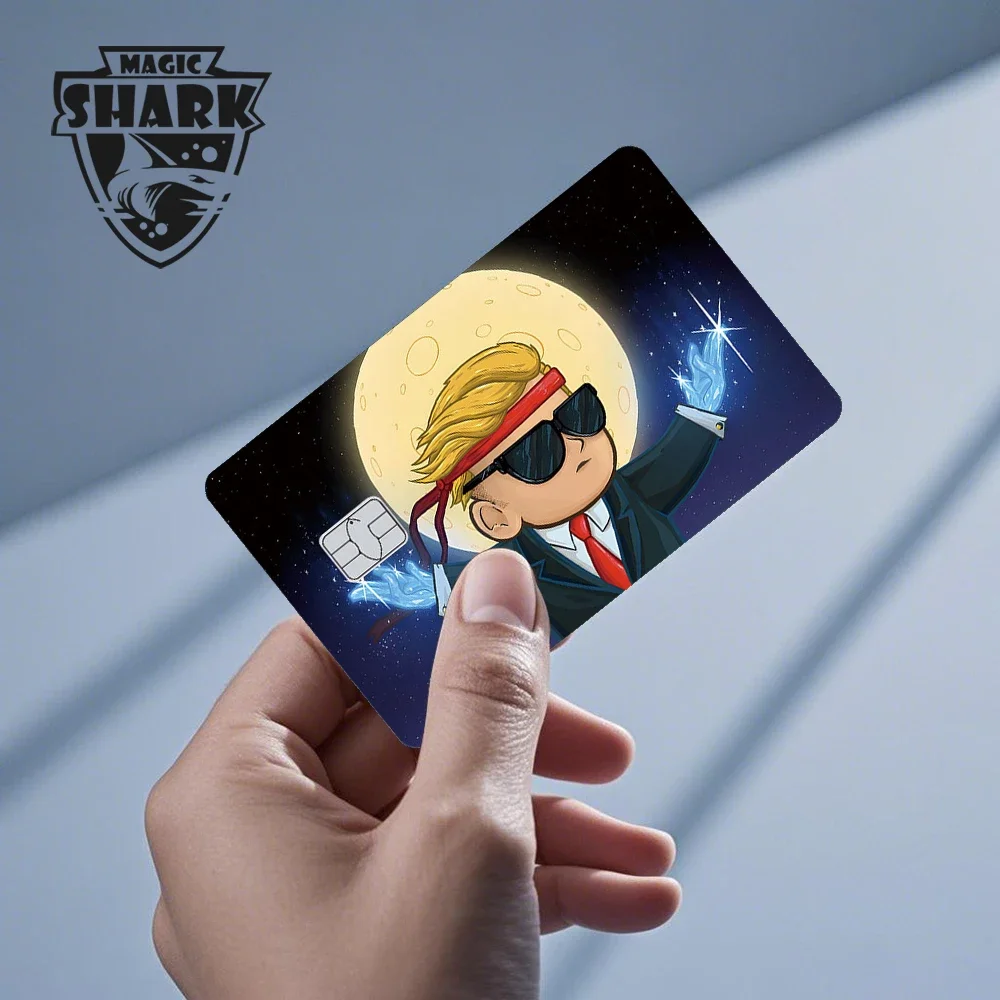 Funny Trump Dog Bitcoin Wing Anime Meme Skull Ultra Thin Front Skin Cover Film Sticker for Credit Bank Debit Card