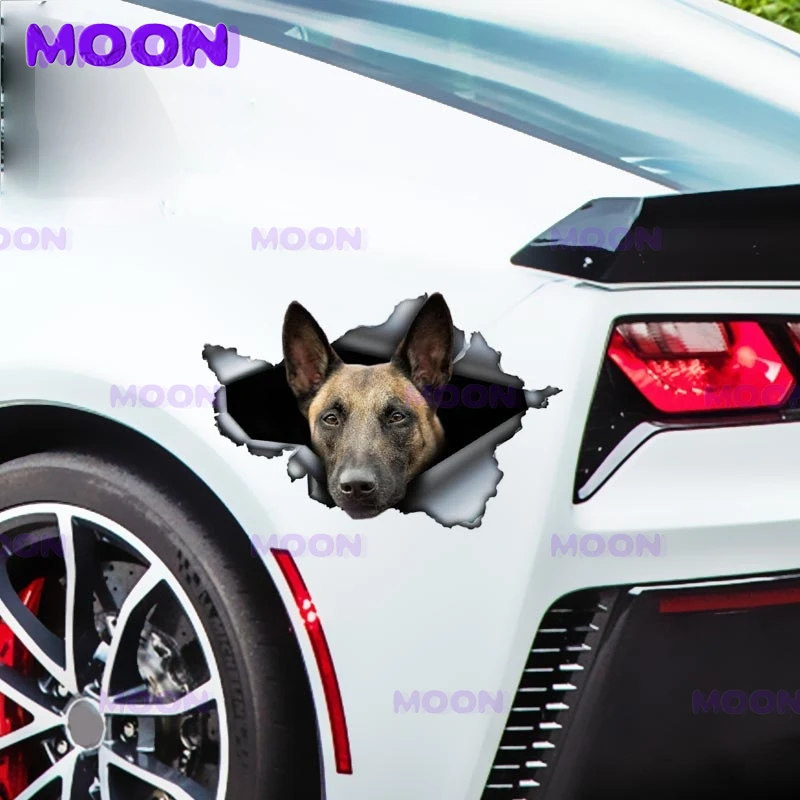 Personalized Animal Belgium Malinois Car Full Body Sticker Tear Pet Dog Waterproof and Sunscreen Sticker