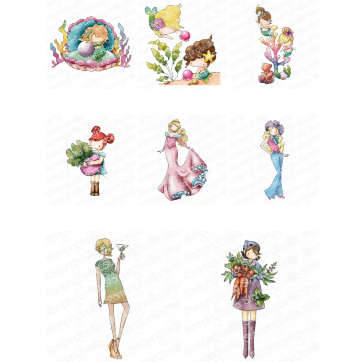 

Fashionable Girl Mermaid Clear Stamps For DIY Scrapbook Album Craft Decoration Paper Card Template Handmade Gift Card 2024 New