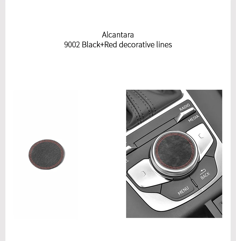Für Audi 8V A3 S3 (2014-2019) Sportwagen Multimedia Knopf Trim Aufkleber Cover Panel aus Alcantara Innenzubehör – Detail 8