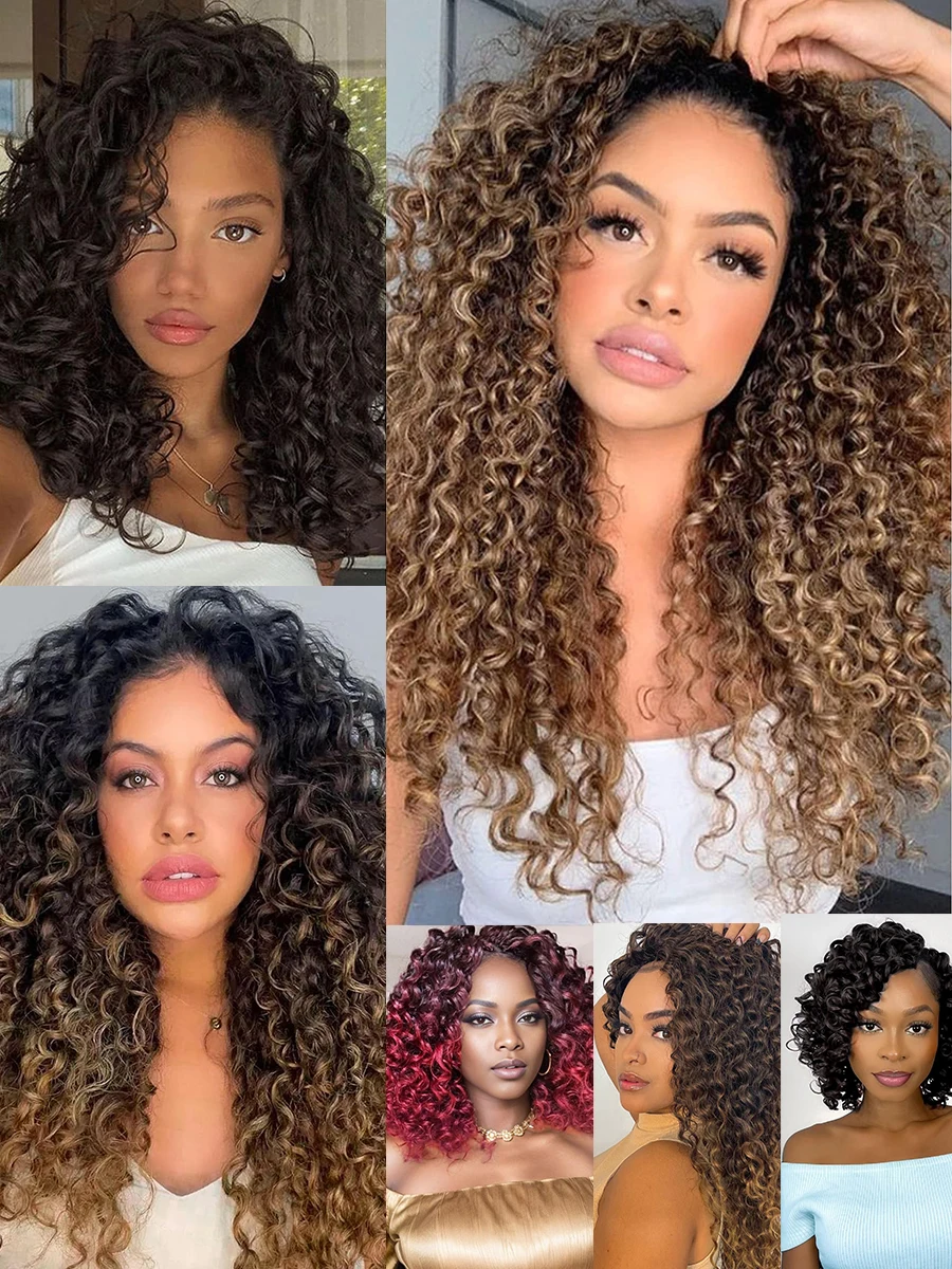 Gogo Curl Crochet cheveux noir océan vague Crochet cheveux pré bouclé torsion profonde déesse boîte tresses bouclés vague d'eau synthétique