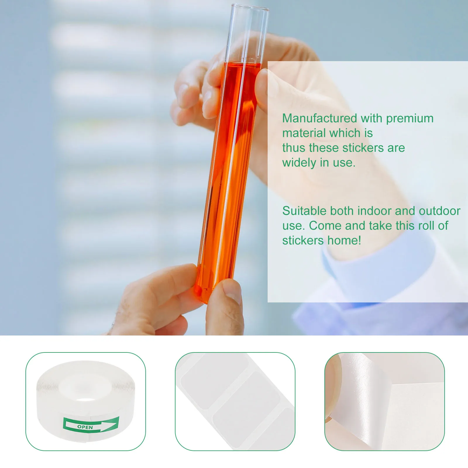 

Self Adhesive Labels Test Tubes White Background Printing Paper Price Sticker Address Rectangles File Folder Tags Safe Odorless