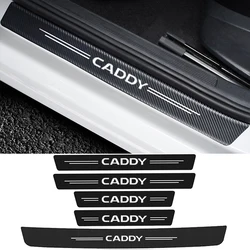 for Volkswagen CADDY Logo 2021 2020 2019 Car Door Threshold Sill Protector Stickers Rear Trunk Bumper Decals Accessories