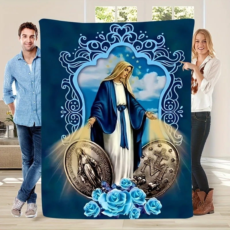 Blanket Our Lady of Guadalupe Fleece Blanket Warm Gift for Mother Comfortable Plush Throw for Sofa Bedding Living Room