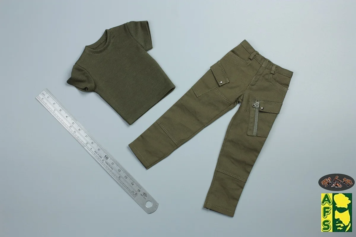 AFS 1/6 Scale Combat Pants  T-shirts  Clothes Accessories  Model for 12 inches Male Action Figure Body