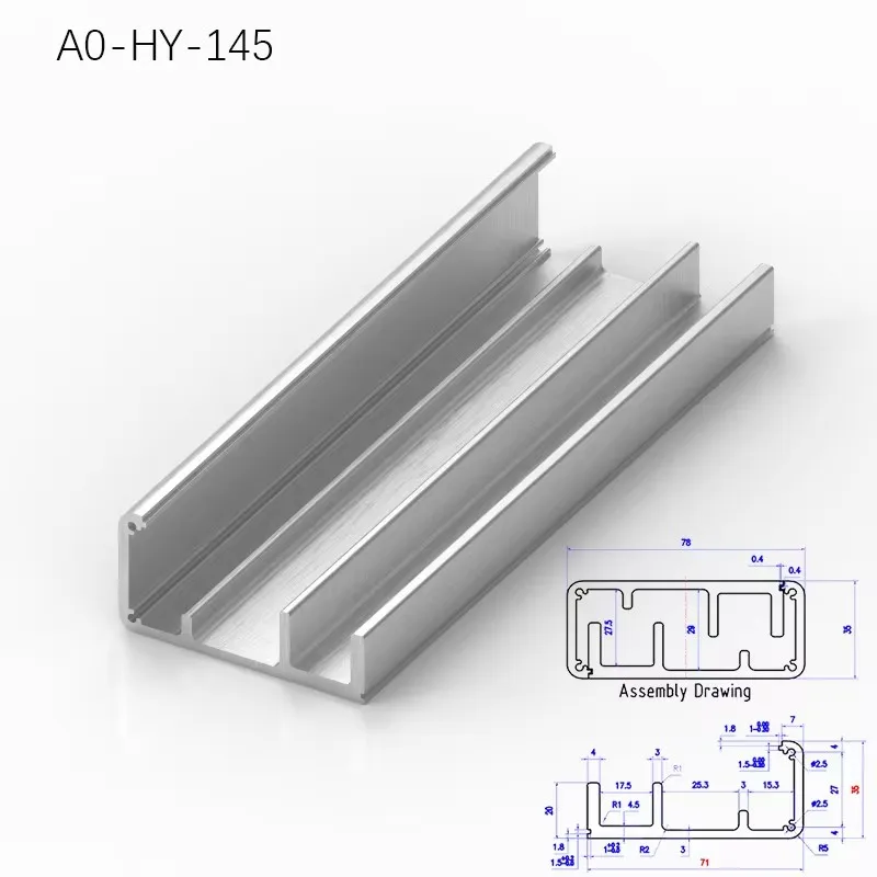 Aluminum Alloy Extrusion Profiles 145 Slot High Strength For Machine Heat Sink Shell Sliding Window 6061Chassis Amplifier