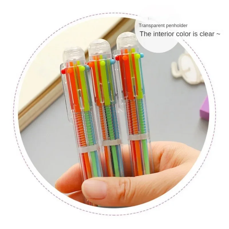 1/2 Pcs/lot 6 in 1 Candy 6 Colors Ballpoint Pen Drawing Hand Account Pen Gel Pen 0.5mm Stationery School Office Supplies