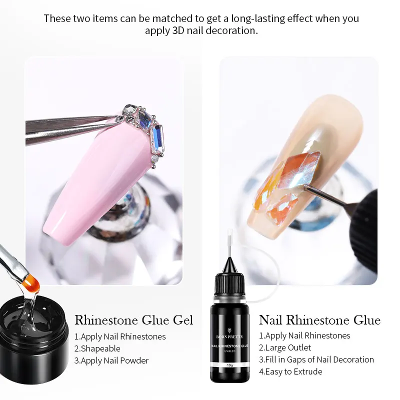 ولد جميلة 5 مللي لا مسح حجر الراين الغراء DIY بها بنفسك مسمار الفن لزجة هلام المستخدمة لمسمار مسحوق الأظافر Shapesble مسمار الراين #5