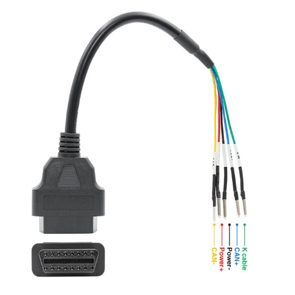 OBD Female 16 pin k line can line Jumper Tester Can OBD2 Engine Fault Detector Connector Cable For Turck Car Motorcycle K+ Plug