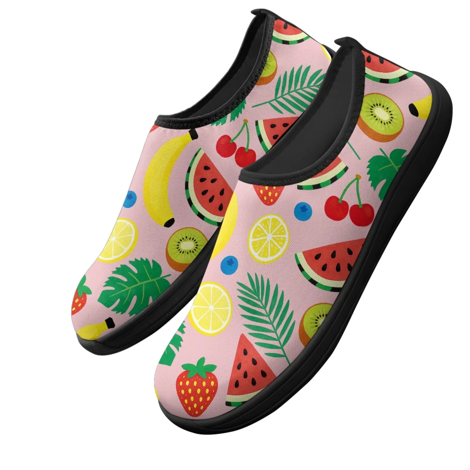 PENSTROLL Tropical Fruits Casual Non Slip Work Shoes Sneakers for Men Wide Toe Box Barefoot Zero Drop Sneakers