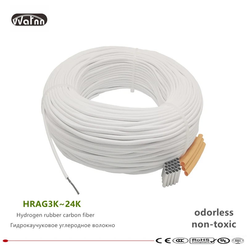 12k HRAG  HNBR high quality carbon fiber heating cable floor heating wire electric hotline Non-toxic odorless warm heating cable