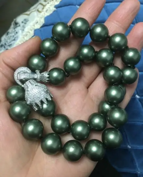 Tremendous Sweater Chain Huge Genuine 16mm White 14mm Black South Sea Shell Pearl 45~60CM Necklace 8“ is Bracelet  Jewelry