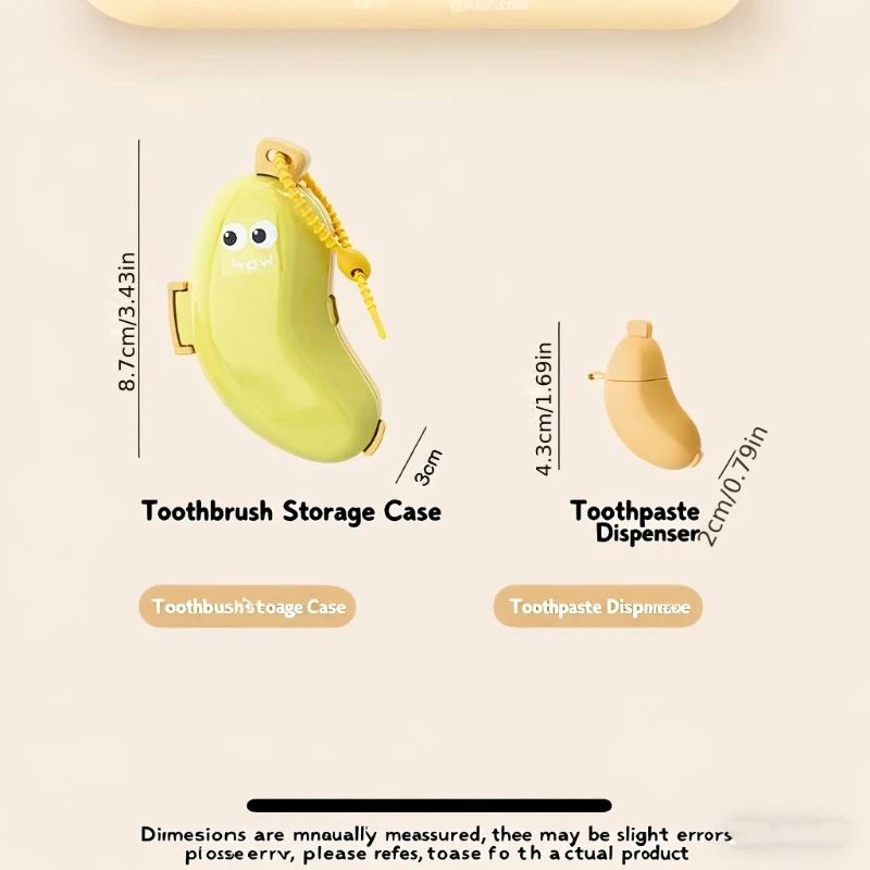 1PC Banana Shaped Portable Toothbrush Travel Case Compact Dust-Proof Bacteria-Resistant Toothbrush Protector
