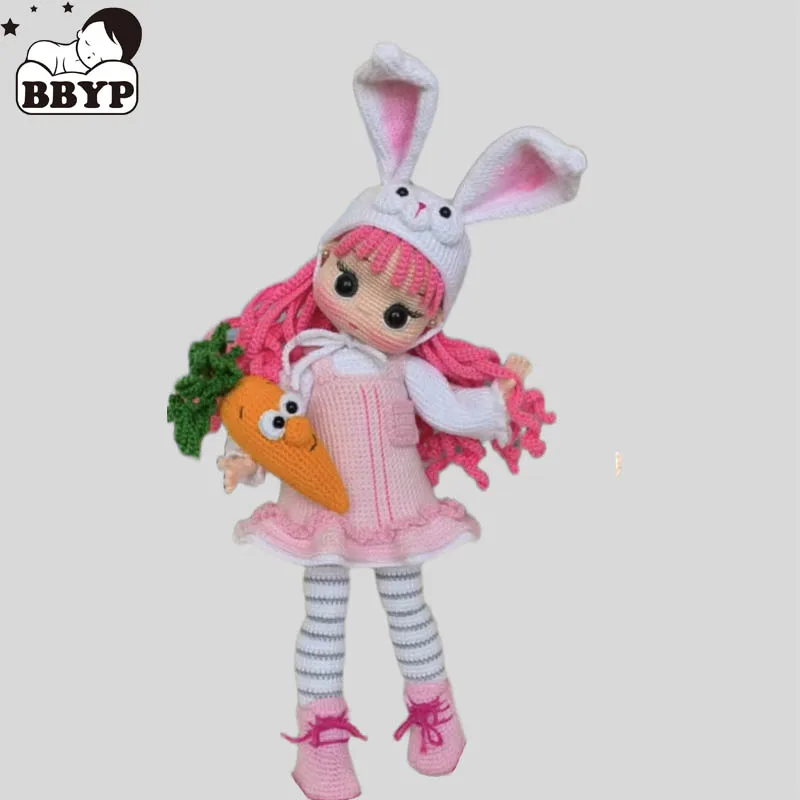 

Вязаная крючком кукла-зайчик Руби ручной работы, плюшевые куклы, вязаные куклы для домашнего декора, игрушки-поделки, готовые куклы