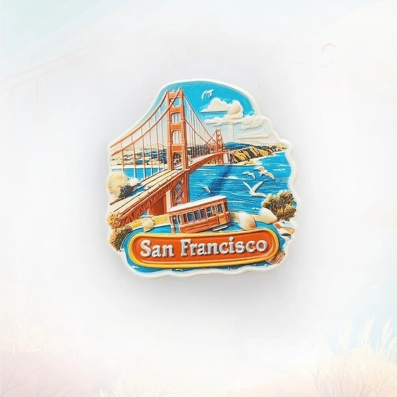 San Francisco Coastal Fridge Magnet California Travel Souvenir Golden Gate Ocean View Decor Unique USA Gift with Strong Magnet