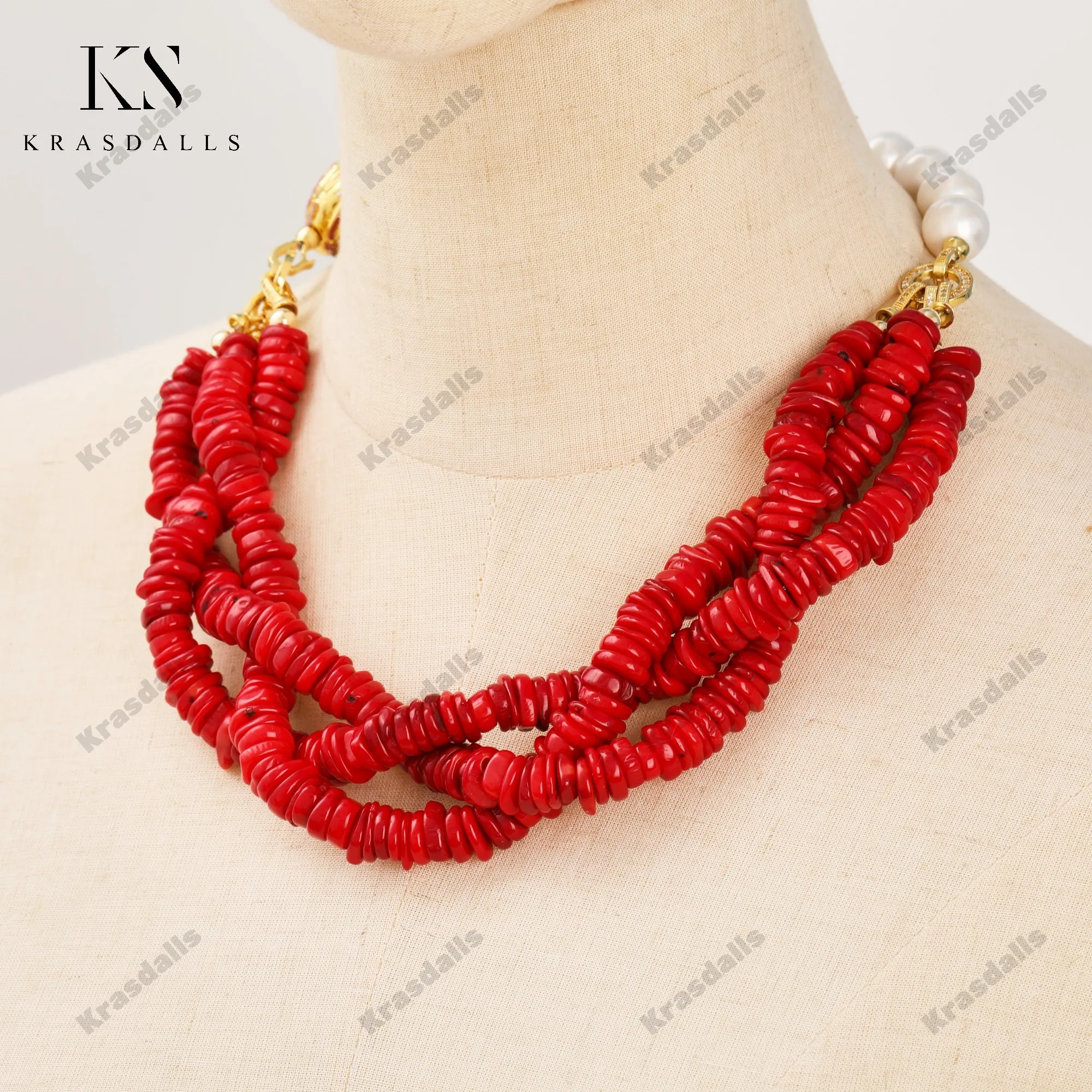 Irregular Natural Stone Bohemian Necklace Beaded with Freshwater Pearl Collar Jewelry Red Natural Stone Pearl Necklace