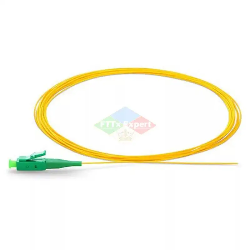 Imagem -06 - Fibra Tranças 0.9 mm sm lc Apc 1.5m Fibra Óptica Pigtail Amarelo Cabo 125um 50 Pcs lc