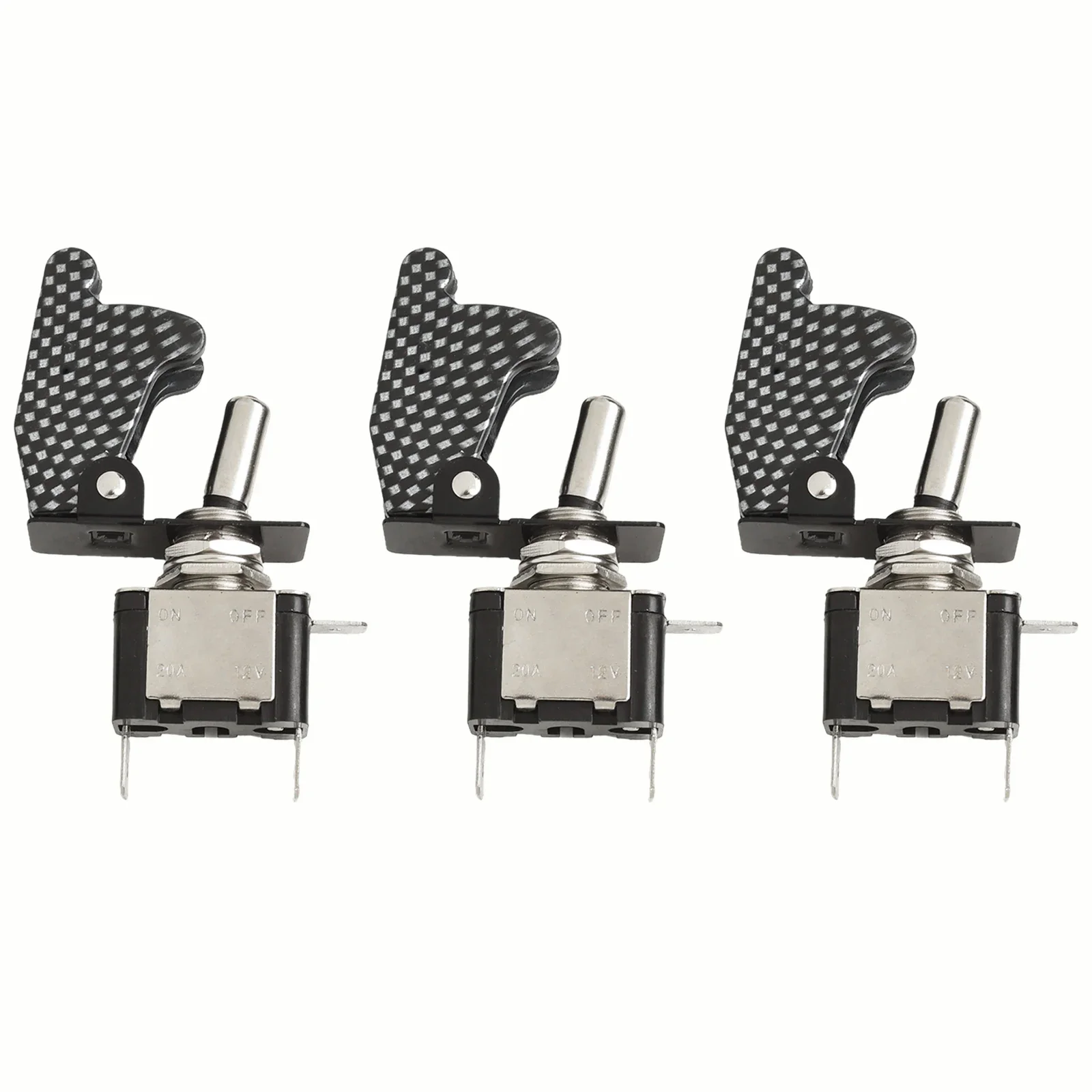 3 Pack Rocker Switches 12V 20A with LED Indicator SPST On/Off Design for Easy Installation in Automotive Settings