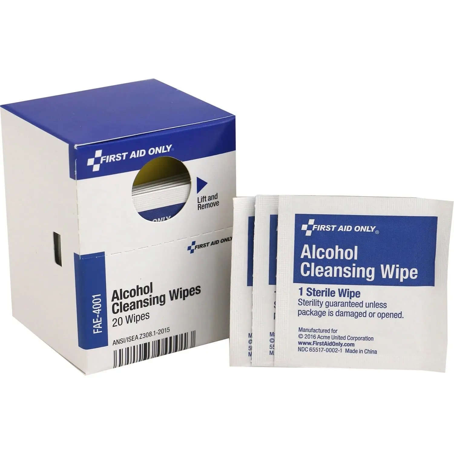 

Alcohol Cleansing Pads for First Aid, 20 Count - Sterile Wipes for Wound Care