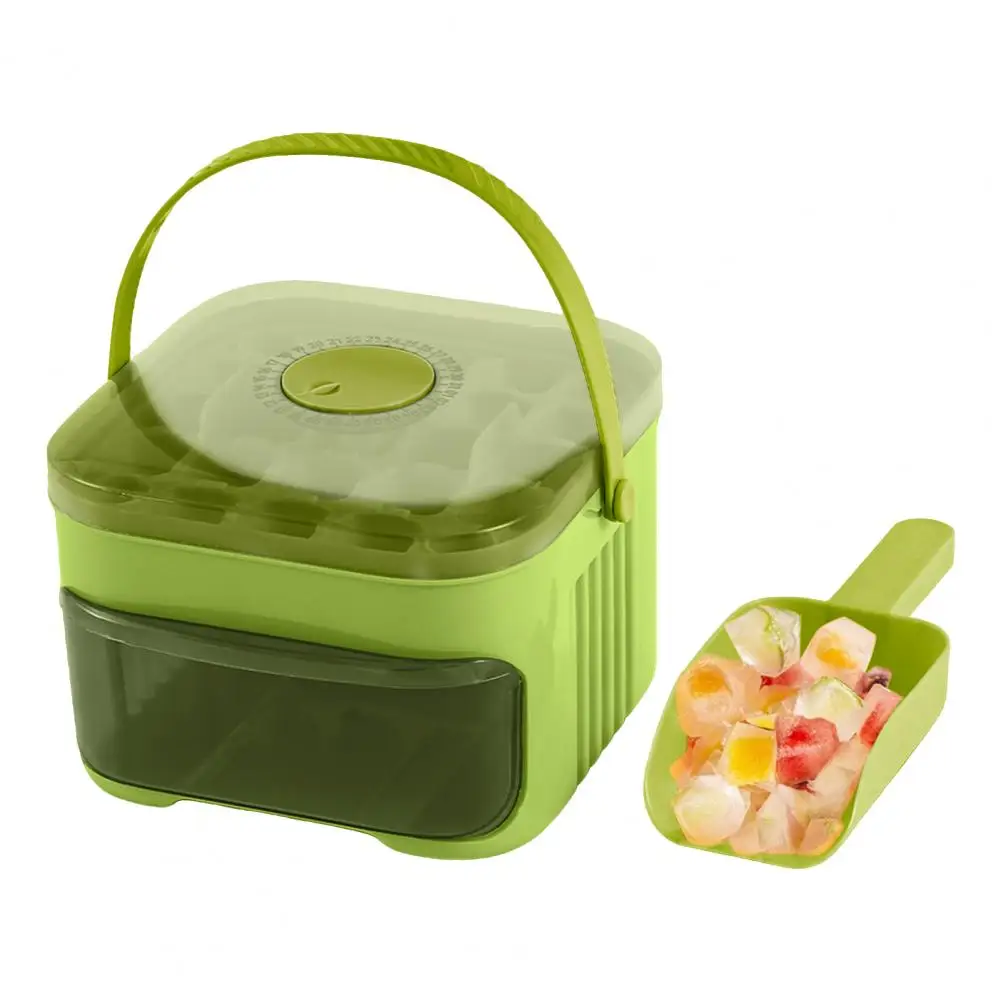 

Portable Ice Caddy Capacity Ice Cube Tray with Lid Bin for Freezer Reusable Ice Maker Mold for Whiskey Cocktail Coffee Beer