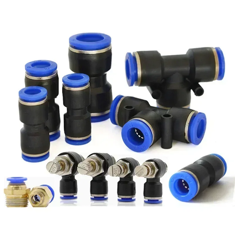 Pneumatic fittings PY/PU/PV/PE/HVFF/SA water pipes and pipe connectors direct thrust 4 to 12mm/ PU plastic hose quick couplings